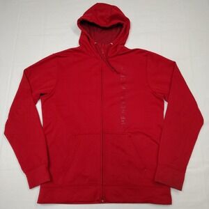 The North Face Red Fleece Hoodie Jacket Y2K Gorpcore Streetwear Size L
